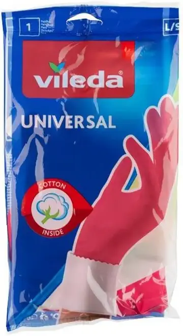 Vileda Universal перчатки с внутренним хлопковым напылением (L)