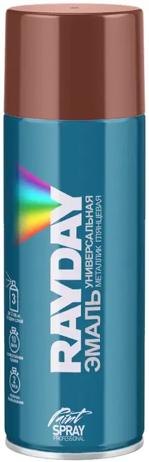 Rayday Paint Spray Professional эмаль универсальная металлик глянцевая (520 мл) медь металлик