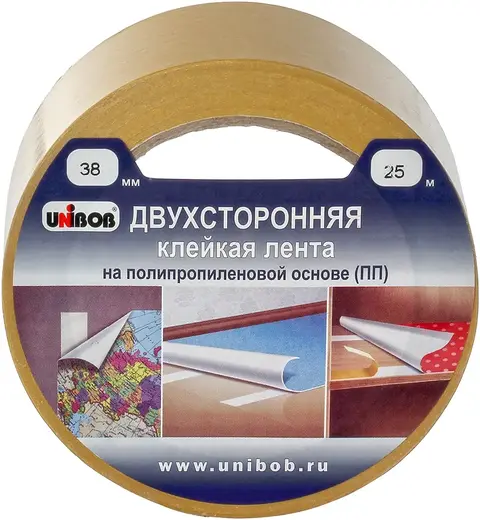 Unibob лента клейкая двухсторонняя (38*25 м/97/71 мкм)