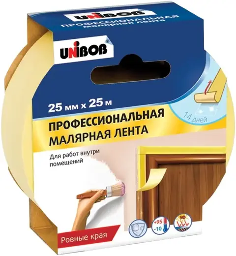 Unibob Профи малярная клейкая лента профессиональная (25*25 м)