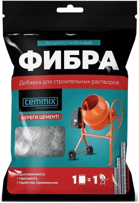 Cemmix Фибра Базальтовая добавка для строительных растворов (200 г)