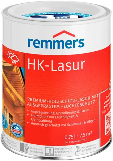 Remmers HK-Lasur Premium-Holzschutz-Lasur лазурь на растворителе с повышенной защитой 3 в 1 (750 мл) бесцветная