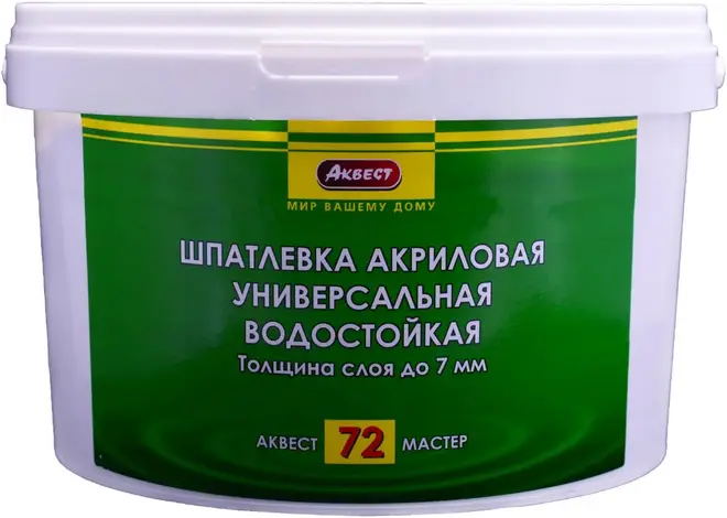 Аквест Мастер 72 шпатлевка акриловая универсальная водостойкая (25 кг)