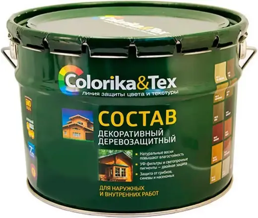 Colorika & Tex состав декоративный деревозащитный (10 л) бесцветный