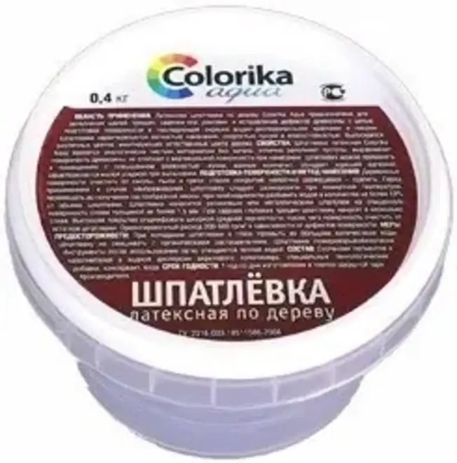 Colorika Aqua шпатлевка латексная по дереву (400 г) белая