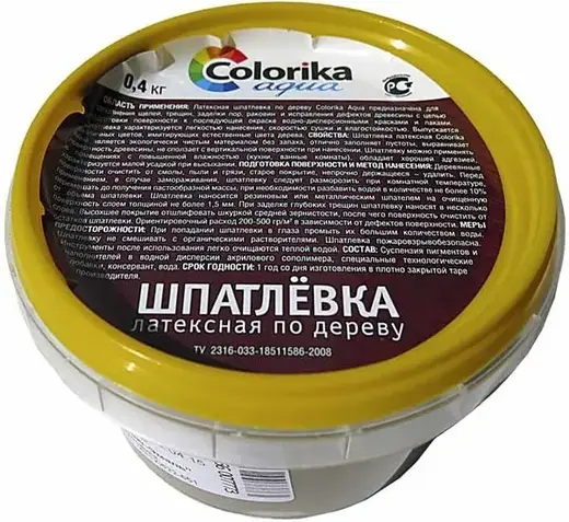 Colorika Aqua шпатлевка латексная по дереву (400 г) дуб