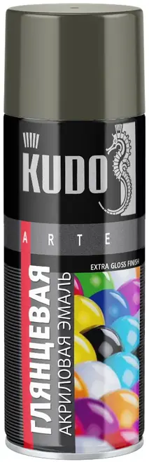 Kudo Arte акриловая эмаль (520 мл) хаки RAL 6014 глянцевая