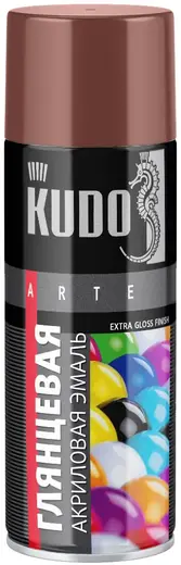 Kudo Arte акриловая эмаль (520 мл) красно-коричневая RAL 8012 глянцевая