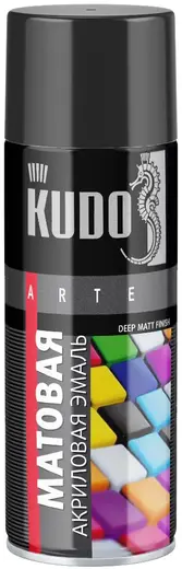 Kudo Arte акриловая эмаль (520 мл) черная RAL 9005 матовая