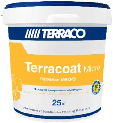 Terraco Terracoat Micro (G) штукатурка фасадная декоративная на акриловой основе (25 кг) бесцветная