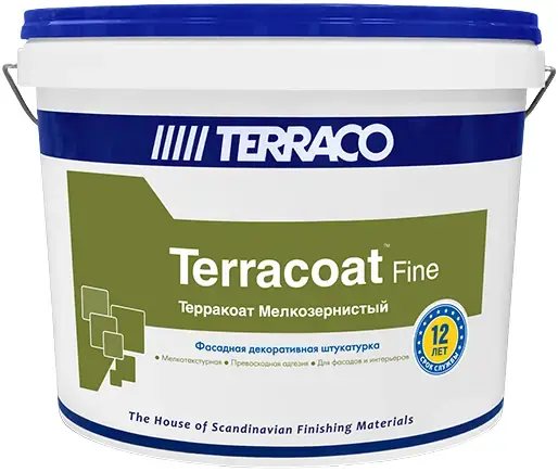 Terraco Terracoat Fine штукатурка фасадная декоративная на акриловой основе (25 кг) белая
