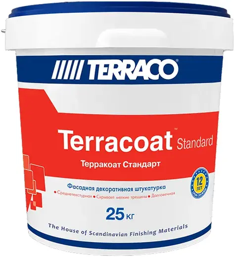 Terraco Terracoat Standart штукатурка фасадная декоративная на акриловой основе (25 кг) белая