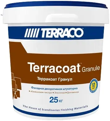 Terraco Terracoat Granule штукатурка фасадная декоративная на акриловой основе (25 кг) белая (1 мм)