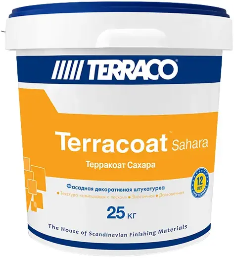 Terraco Terracoat Sahara штукатурка фасадная декоративная на акриловой основе (25 кг) белая (1 мм)