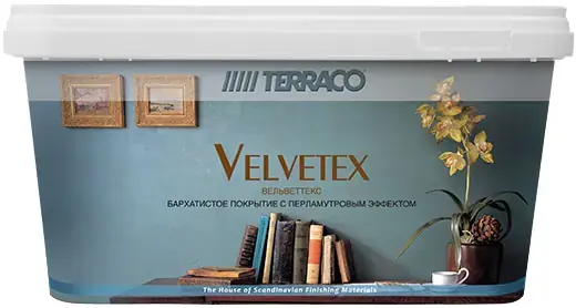 Terraco Velvetex покрытие бархатное декоративное с перламутровым блеском (5 кг) белая