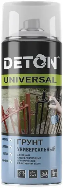 Deton Universal грунт универсальный алкидный антикоррозионный (520 мл) черный