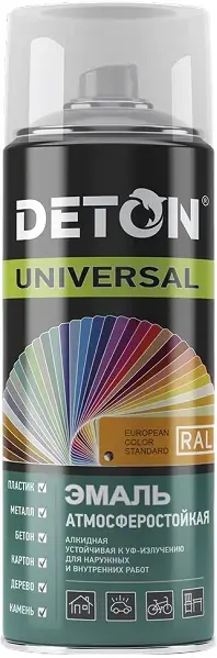 Deton Universal лак алкидный глянцевый устойчивый к УФ-излучению (520 мл) глянцевый