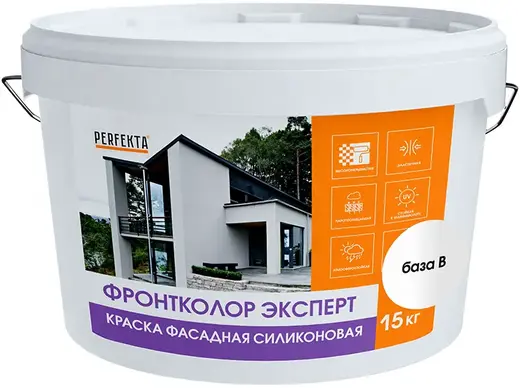 Perfekta Фронтколор Эксперт краска фасадная силиконовая (15 кг) белая база В