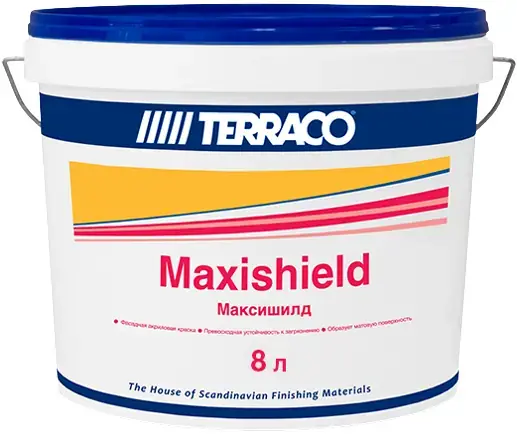 Terraco Maxishield краска акриловая для фасадных работ (8 л) белая