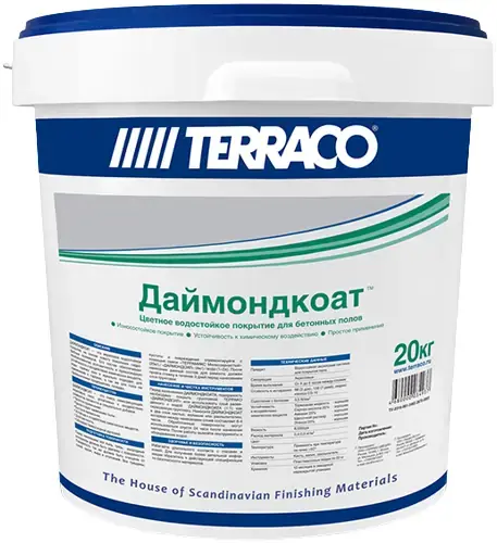 Terraco Diamondcoat покрытие цветное водостойкое (20 кг) белое