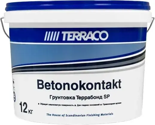 Terraco Бетон-контакт грунтовка адгезионная для слабо впитывающих оснований (12 кг) белая