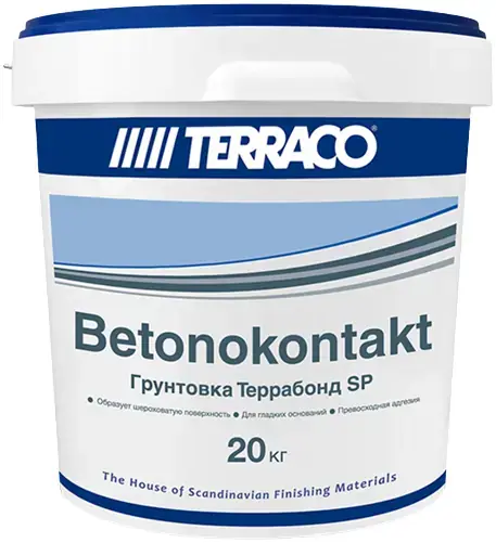 Terraco Бетон-контакт грунтовка адгезионная для слабо впитывающих оснований (20 кг) белая
