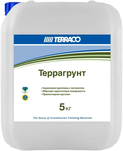 Terraco Террагрунт грунтовка универсальная пигментированная (5 кг) белая White
