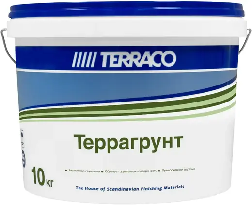 Terraco Террагрунт грунтовка универсальная пигментированная (10 кг) белая White