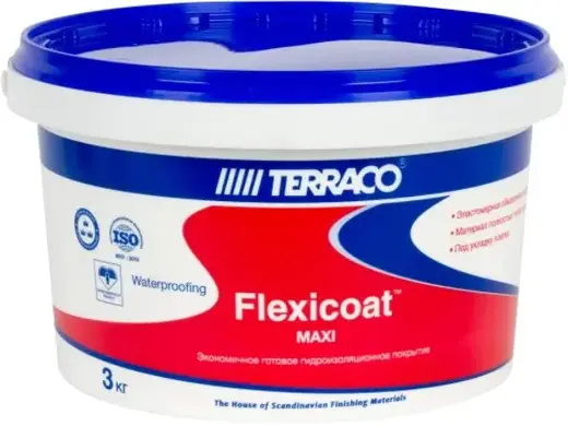 Terraco Flexicoat Maxi покрытие готовое экономичное гидроизоляционное (3 кг)
