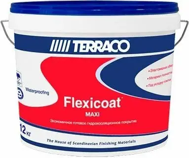 Terraco Flexicoat Maxi покрытие готовое экономичное гидроизоляционное (12 кг)