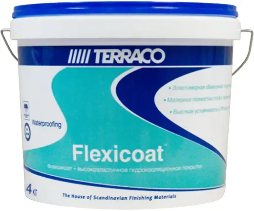 Terraco Flexicoat покрытие готовое гидроизоляционное (4 кг)