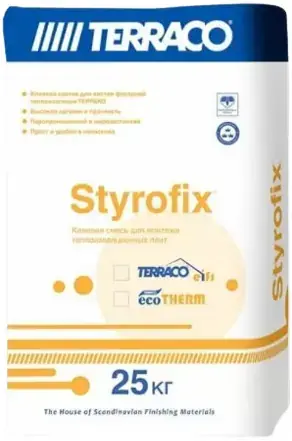 Terraco Styrofix Ecotherm клеевой состав на цементной основе (25 кг)