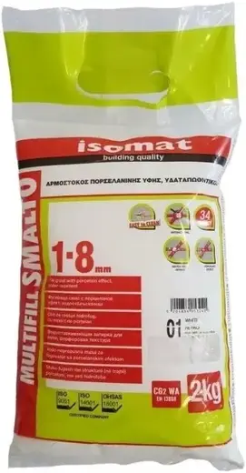 Isomat Multifill Smalto 1-8 полимерцементная затирка для швов (2 кг) №01 белая