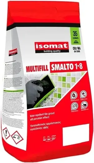 Isomat Multifill Smalto 1-8 полимерцементная затирка для швов (2 кг) №02 черная