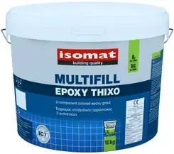 Isomat Multifill-Epoxy Thixo двухкомпонентная эпоксидная затирка-клей для плитки (3 кг) №01 белая