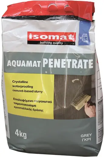 Isomat Aquamat-Penetrate цементный обмазочный гидроизоляционный раствор (4 кг)