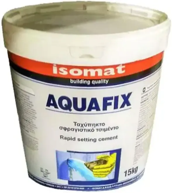 Isomat Aquafix цемент для моментальной остановки протечек воды (15 кг)