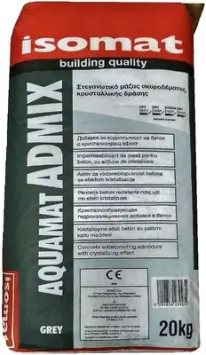 Isomat Aquamat-Admix кристаллообразующая гидроизоляционная добавка в бетон (20 кг)