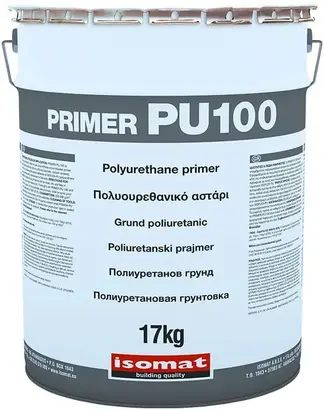 Isomat Primer-PU 100 полиуретановая грунтовка с растворителями (17 кг) бесцветная