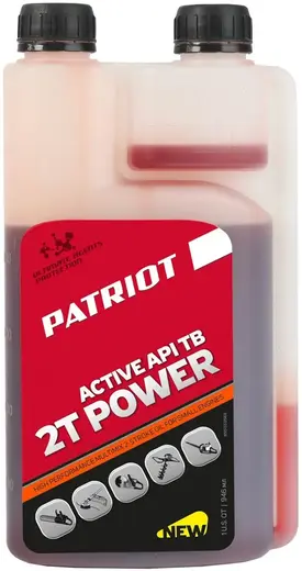 Патриот Power Active 2T API TB масло моторное минеральное (946 мл с дозатором)