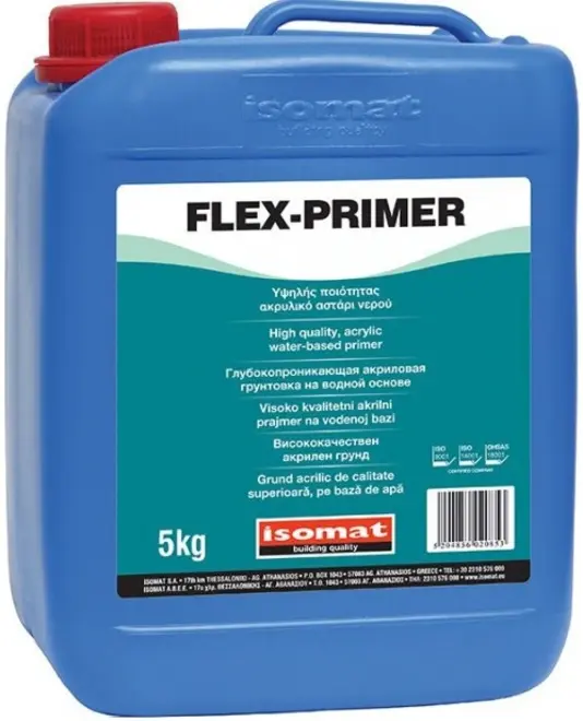 Isomat Flex-Primer глубокопроникающая акриловая грунтовка на водной основе (5 кг) белая