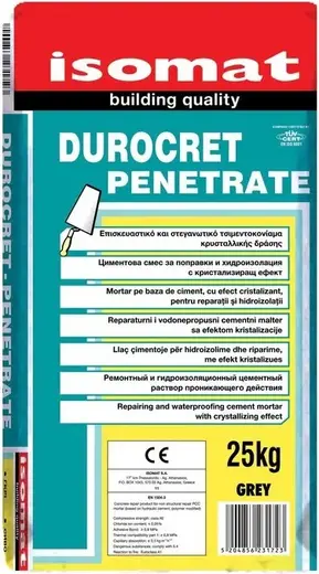 Isomat Durocret-Penetrate ремонтный и гидроизоляционный цементный раствор (25 кг)