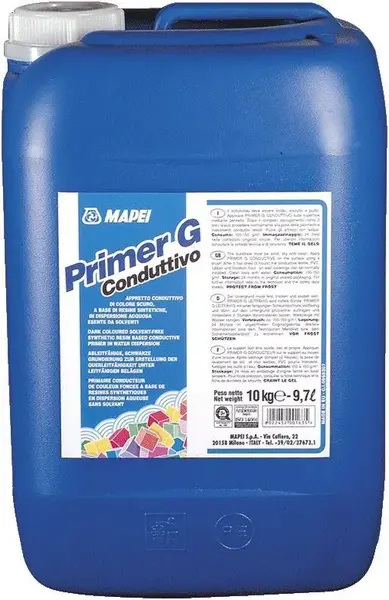 Mapei Primer G Conduttivo водно-дисперсионная грунтовка (10 кг) черная