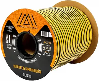 Tech-Top уплотнитель для окон и дверей самоклеящийся (8*200 м/2 мм) I-профиль черный