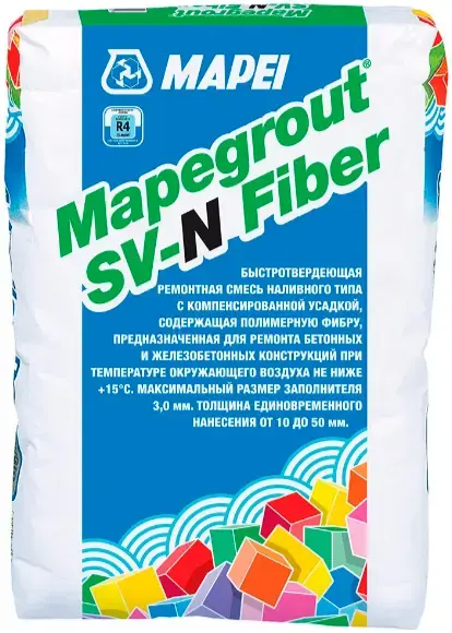 Mapei Mapegrout SV-N Fiber ремонтная смесь наливного типа c компенсированной усадкой (25 кг)