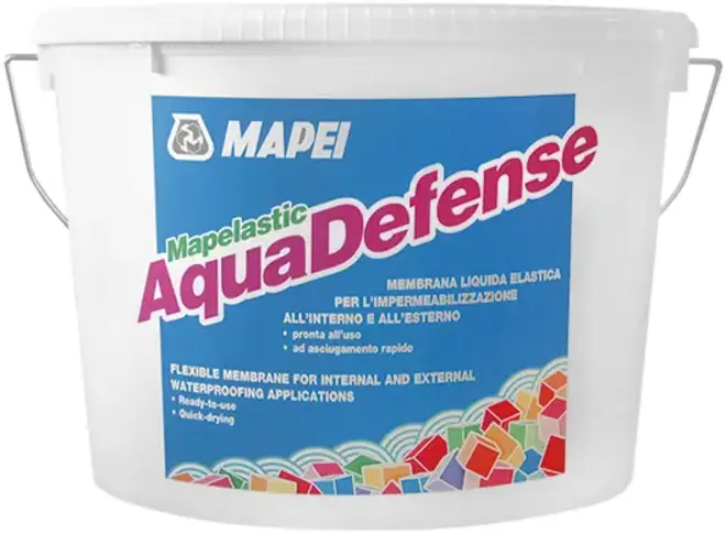Mapei Mapelastic Aquadefense жидкая эластичная мембрана для гидроизоляции (3.5 кг) светло-голубая