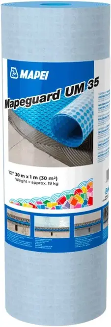 Mapei Mapeguard UM35 гидроизоляционная разделительная и противотрещинная мембрана (1*30 м)