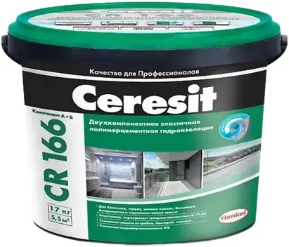 Ceresit CR 166 гидроизоляционная масса эластичная двухкомпонентная (17 кг)