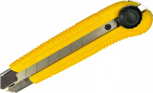 Бибер нож строительный усиленный (135 мм) ширина 25 мм пластик винтовой фиксатор