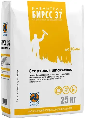 Бирсс 37 Равнитель Реставрационный смесь сухая шпаклевочная (25 кг) белая